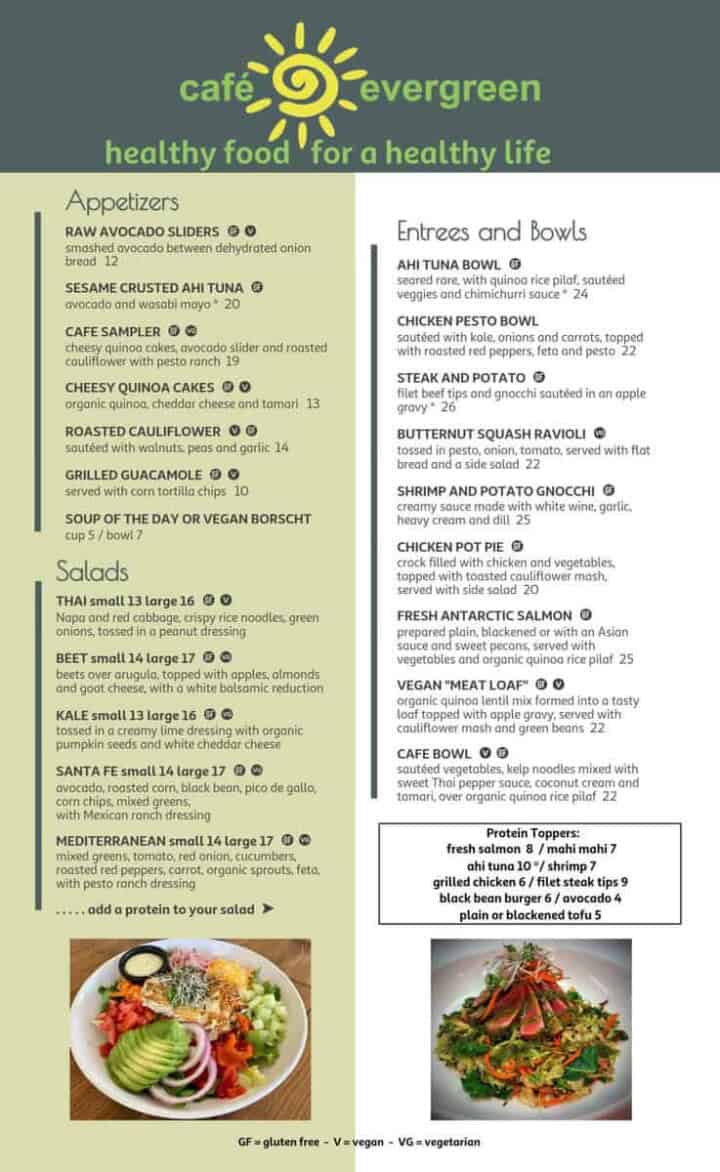 Menu – Cafe Evergreen